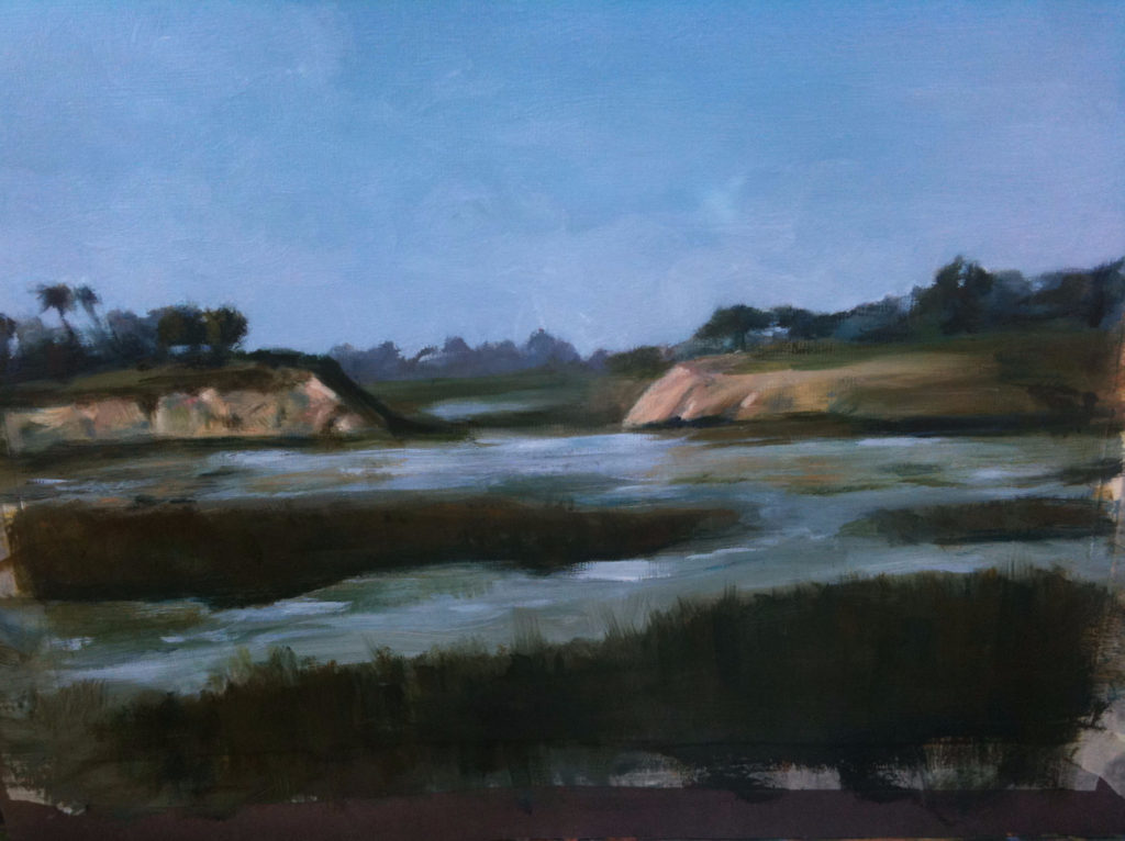 Upper Newport Bay Oil Painting by Lisa Hughes Anderson